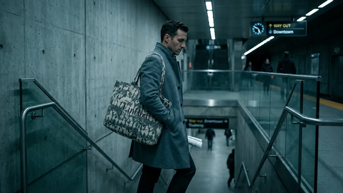 All-over print canvas tote in use 3 / 满版印花帆布托特包使用场景 3