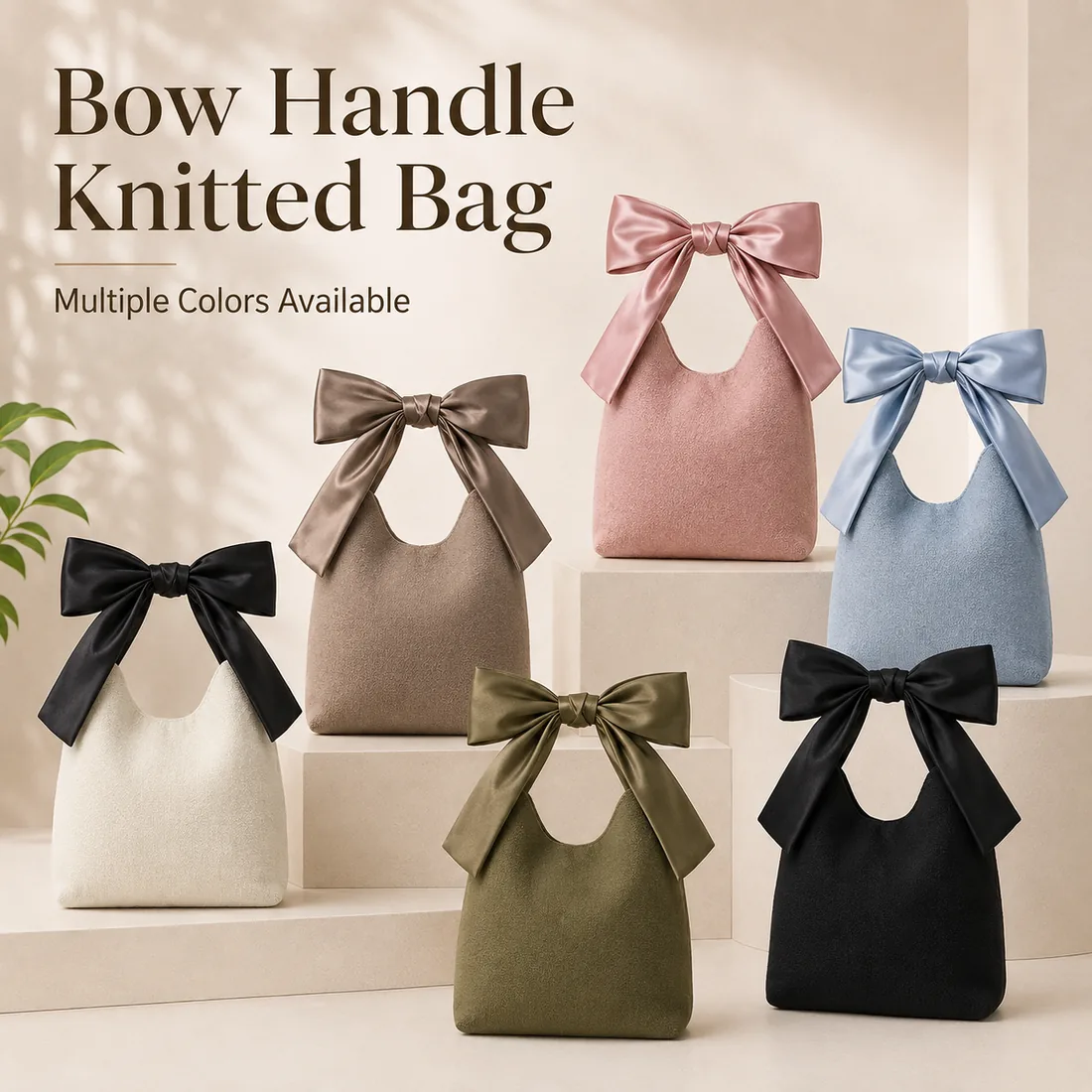 Bow-handle canvas bags in assorted colors / 多种颜色的蝴蝶结手柄帆布包