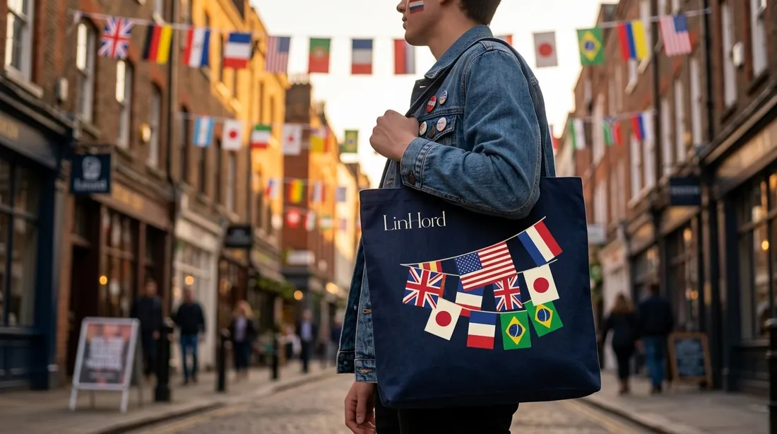 Flat canvas tote in use 3 / 平口帆布托特包使用场景 3
