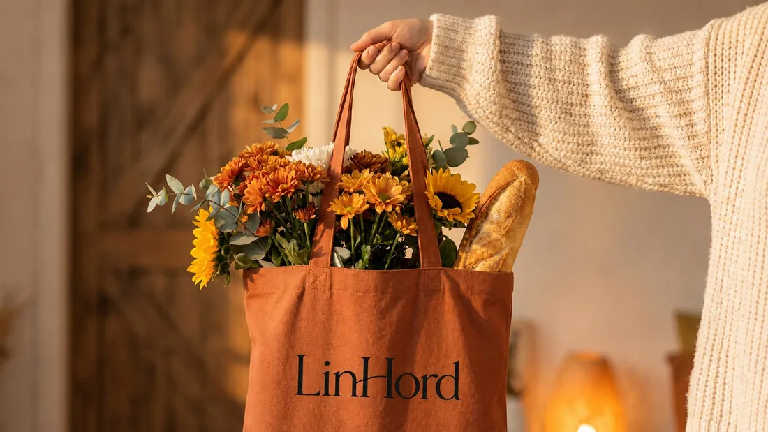 Flat canvas tote in use 4 / 平口帆布托特包使用场景 4