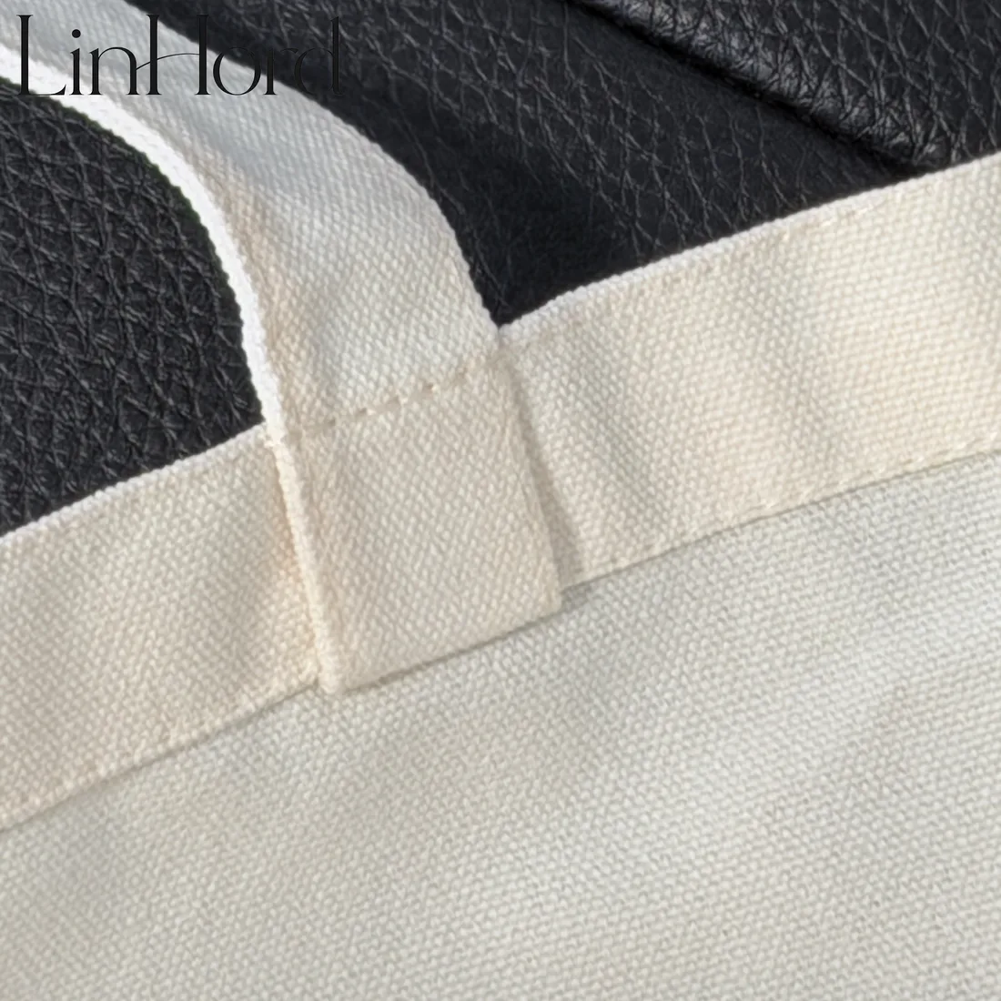 Gusseted canvas tote construction detail 2 / 侧褶帆布托特包做工细节 2