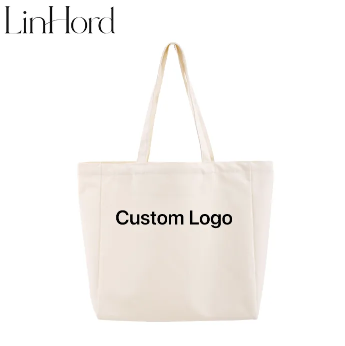 Gusseted canvas tote product view 1