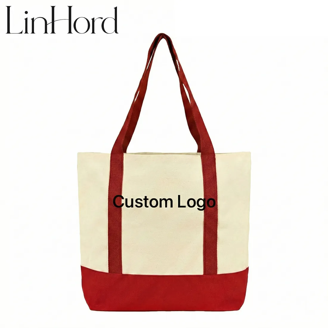 Two-tone canvas tote product view 1 / 双色帆布托特包产品图 1