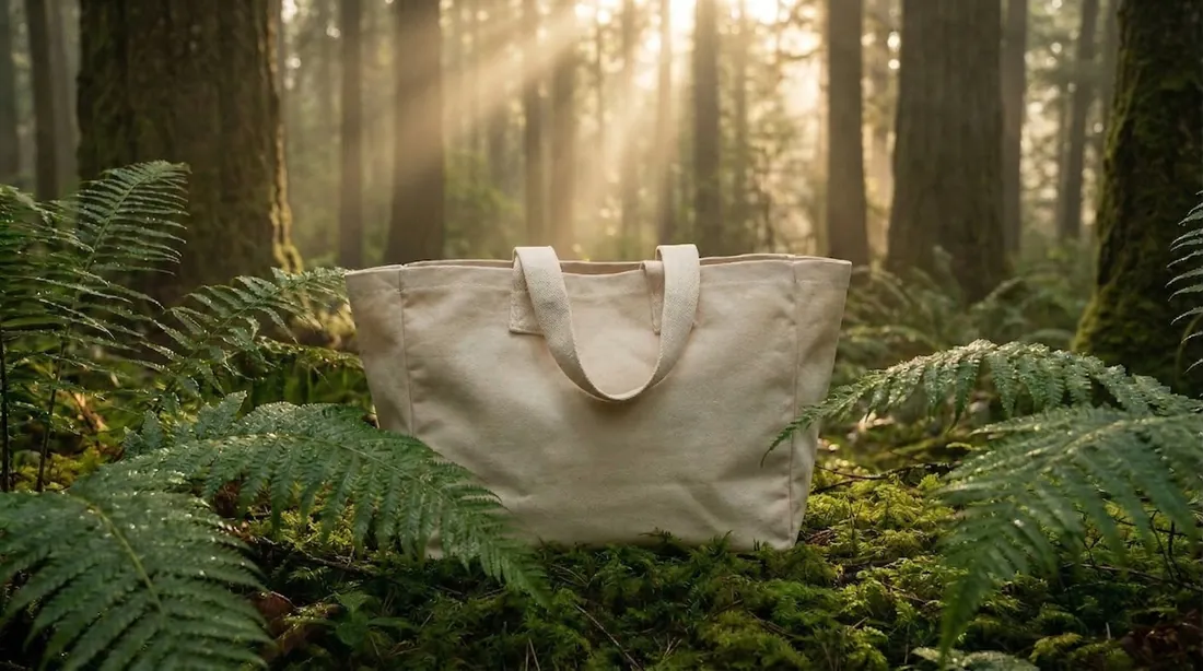 Wide canvas shopper in use 4 / 宽版帆布购物袋使用场景 4