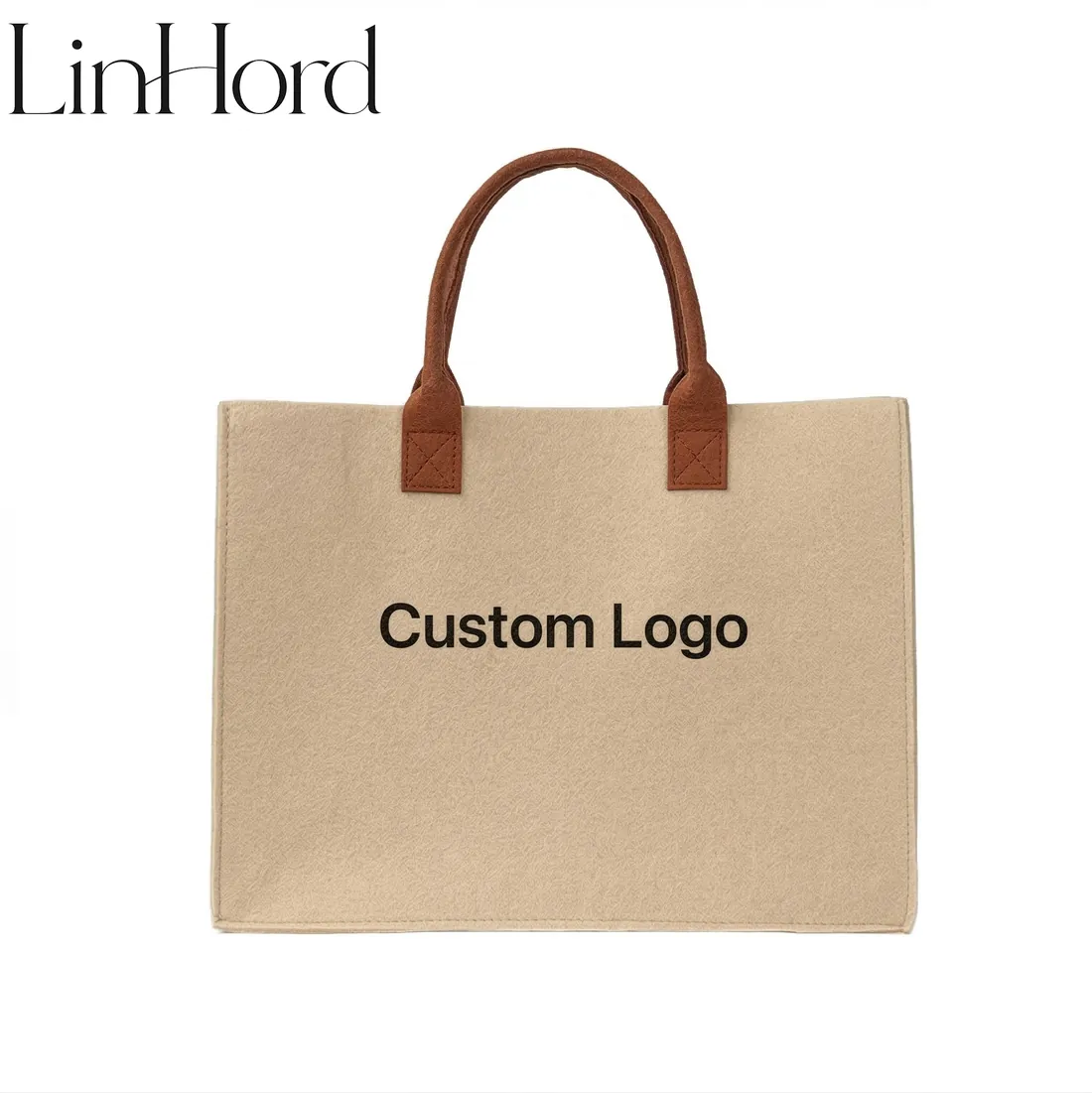 Structured felt tote product view 1 / 挺括毛毡托特包产品图 1
