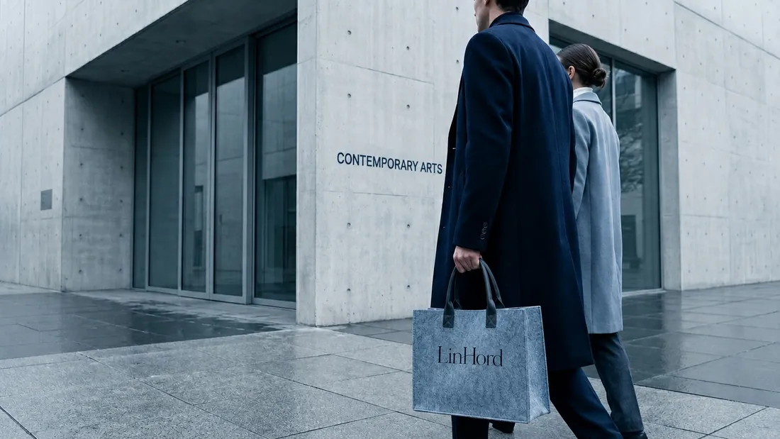 Structured felt tote in use 1 / 挺括毛毡托特包使用场景 1