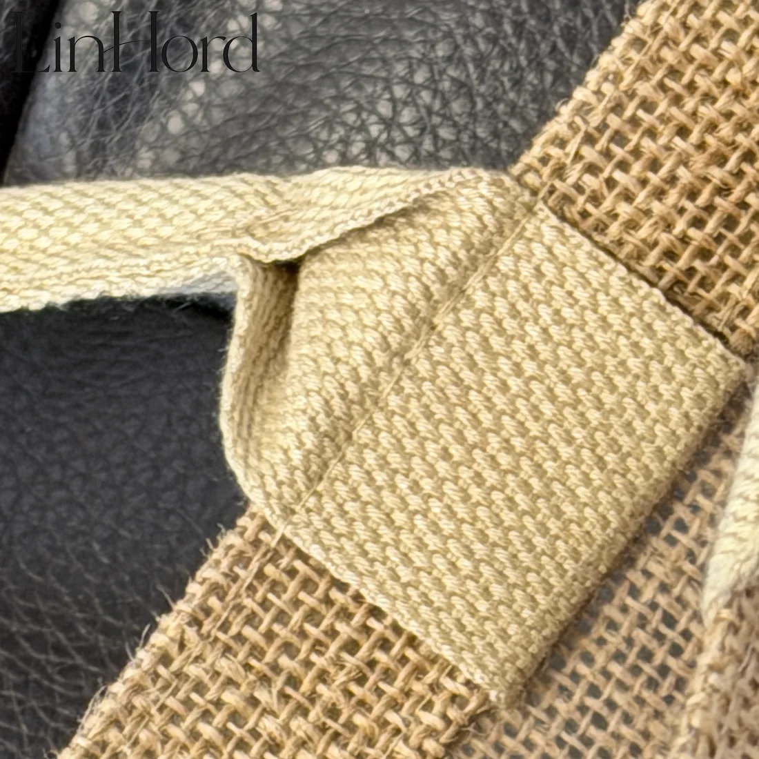 Cotton rope jute tote construction detail 2 / 棉绳手柄黄麻托特包做工细节 2