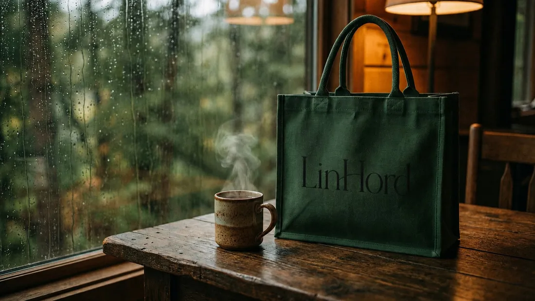 Cotton rope jute tote in use 1 / 棉绳手柄黄麻托特包使用场景 1