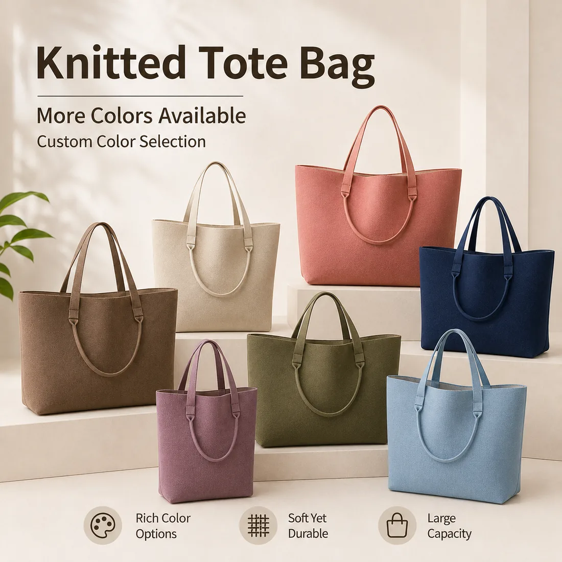 Dual-handle knit tote color collection / 双提手针织托特包多色系列