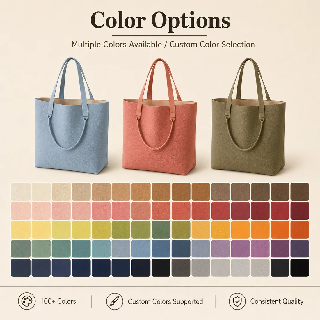 Dual-handle knit tote color selection chart / 双提手针织托特包颜色选择图