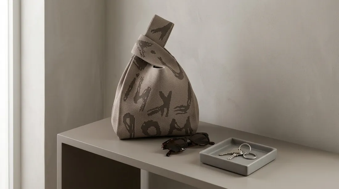 Jacquard knit vest bag in use 1 / 提花针织马甲包使用场景 1