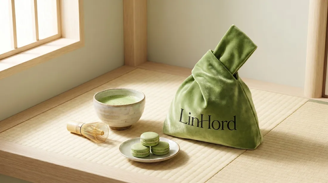 Velvet Japanese knot bag in use 3 / 丝绒日式结绳包使用场景 3